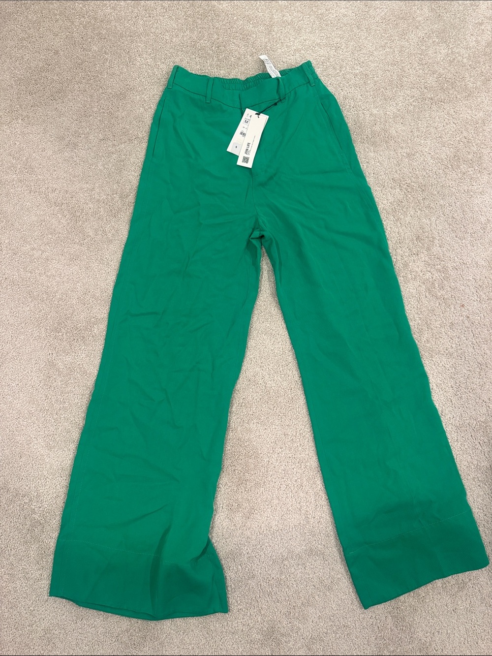 Zara Green Wide-Leg Pants
